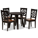 Load image into Gallery viewer, Baxton Studio Rava Modern And Contemporary Two-Tone Dark Brown And Walnut Brown Finished Wood 5-Piece Dining Set
