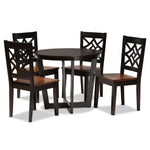 Load image into Gallery viewer, Baxton Studio Brava Modern And Contemporary Two-Tone Dark Brown And Walnut Brown Finished Wood 5-Piece Dining Set
