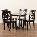 Load image into Gallery viewer, Baxton Studio Brava Modern And Contemporary Two-Tone Dark Brown And Walnut Brown Finished Wood 5-Piece Dining Set
