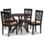 Load image into Gallery viewer, Baxton Studio Anila Modern And Contemporary Two-Tone Dark Brown And Walnut Brown Finished Wood 5-Piece Dining Set
