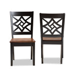 Load image into Gallery viewer, Baxton Studio Nicolette Modern And Contemporary Two-Tone Dark Brown And Walnut Brown Finished Wood 2-Piece Dining Chair Set
