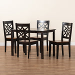 Load image into Gallery viewer, BAXTON STUDIO NICOLETTE MODERN AND CONTEMPORARY TWO-TONE DARK BROWN AND WALNUT BROWN FINISHED WOOD 5-PIECE DINING SET
