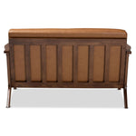 Load image into Gallery viewer, Baxton Studio Bianca Mid-Century Modern Walnut Brown Finished Wood And Tan Faux Leather Effect Loveseat
