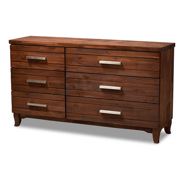 Baxton Studio Ella Modern and Contemporary Finished Wood 6-Drawer Dresser