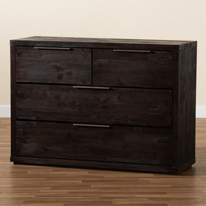 Baxton Studio Titus Modern And Contemporary Dark Brown Finished Wood 4-Drawer Dresser