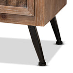 Load image into Gallery viewer, BAXTON STUDIO CALIDA MID-CENTURY MODERN WHITEWASHED NATURAL BROWN FINISHED WOOD AND RATTAN 3-DRAWER STORAGE CABINET
