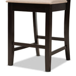 Load image into Gallery viewer, BAXTON STUDIO FENTON MODERN AND CONTEMPORARY TRANSITIONAL SAND FABRIC UPHOLSTERED AND DARK BROWN FINISHED WOOD 2-PIECE COUNTER STOOL SET
