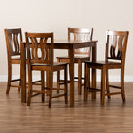 Load image into Gallery viewer, Baxton Studio Fenton Modern And Contemporary Transitional Walnut Brown Finished Wood 5-Piece Pub Set
