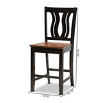 Load image into Gallery viewer, Baxton Studio Fenton Modern And Contemporary Transitional Two-Tone Dark Brown And Walnut Brown Finished Wood 2-Piece Counter Stool Set
