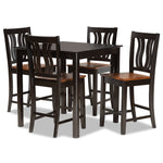 Load image into Gallery viewer, Baxton Studio Fenton Modern And Contemporary Transitional Two-Tone Dark Brown And Walnut Brown Finished Wood 5-Piece Pub Set
