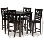 Load image into Gallery viewer, Baxton Studio Gervais Modern And Contemporary Transitional Dark Brown Finished Wood 5-Piece Pub Set
