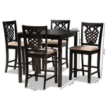 Load image into Gallery viewer, Baxton Studio Gervais Modern And Contemporary Transitional Sand Fabric Upholstered And Dark Brown Finished Wood 5-Piece Pub Set
