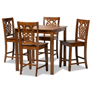 Baxton Studio Gervais Modern and Contemporary Transitional Finished Wood 5-Piece Pub Set