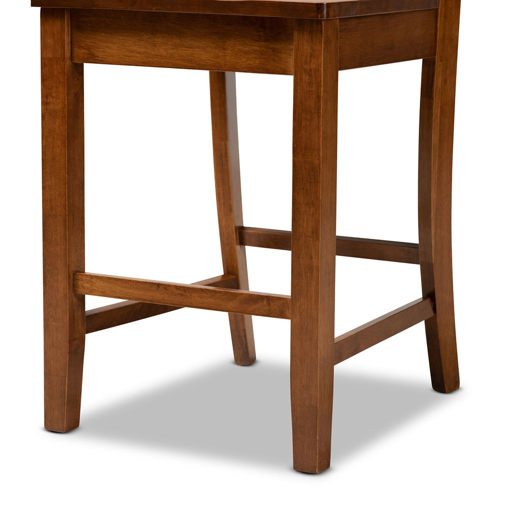 BAXTON STUDIO GERVAIS MODERN AND CONTEMPORARY TRANSITIONAL WALNUT BROWN FINISHED WOOD 5-PIECE PUB SET