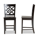 Load image into Gallery viewer, Baxton Studio Nicolette Modern And Contemporary Transitional Dark Brown Finished Wood 2-Piece Counter Stool Set
