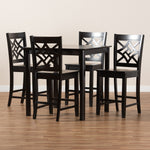 Load image into Gallery viewer, Baxton Studio Nicolette Modern And Contemporary Transitional Dark Brown Finished Wood 5-Piece Pub Set
