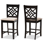 Load image into Gallery viewer, Baxton Studio Nicolette Modern And Contemporary Sand Fabric Upholstered And Dark Brown Finished Wood 2-Piece Counter Stool Set
