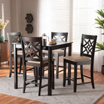 Load image into Gallery viewer, Baxton Studio Nicolette Modern And Contemporary Sand Fabric Upholstered And Dark Brown Finished Wood 5-Piece Pub Set
