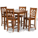 Load image into Gallery viewer, Baxton Studio Nicolette Modern And Contemporary Walnut Brown Finished Wood 5-Piece Pub Set
