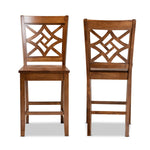 Load image into Gallery viewer, Baxton Studio Nicolette Modern And Contemporary Transitional Walnut Brown Finished Wood 2-Piece Counter Stool Set
