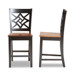 Load image into Gallery viewer, Baxton Studio Nicolette Modern And Contemporary Two-Tone Dark Brown And Walnut Brown Finished Wood 2-Piece Counter Stool Set
