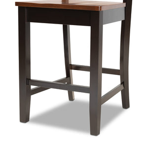 BAXTON STUDIO NICOLETTE MODERN AND CONTEMPORARY TWO-TONE DARK BROWN AND WALNUT BROWN FINISHED WOOD 5-PIECE PUB SET