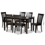 Load image into Gallery viewer, Baxton Studio Erion Modern And Contemporary Dark Brown Finished Wood 7-Piece Dining Set
