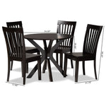 Load image into Gallery viewer, Baxton Studio Zora Modern And Contemporary Dark Brown Finished Wood 5-Piece Dining Set
