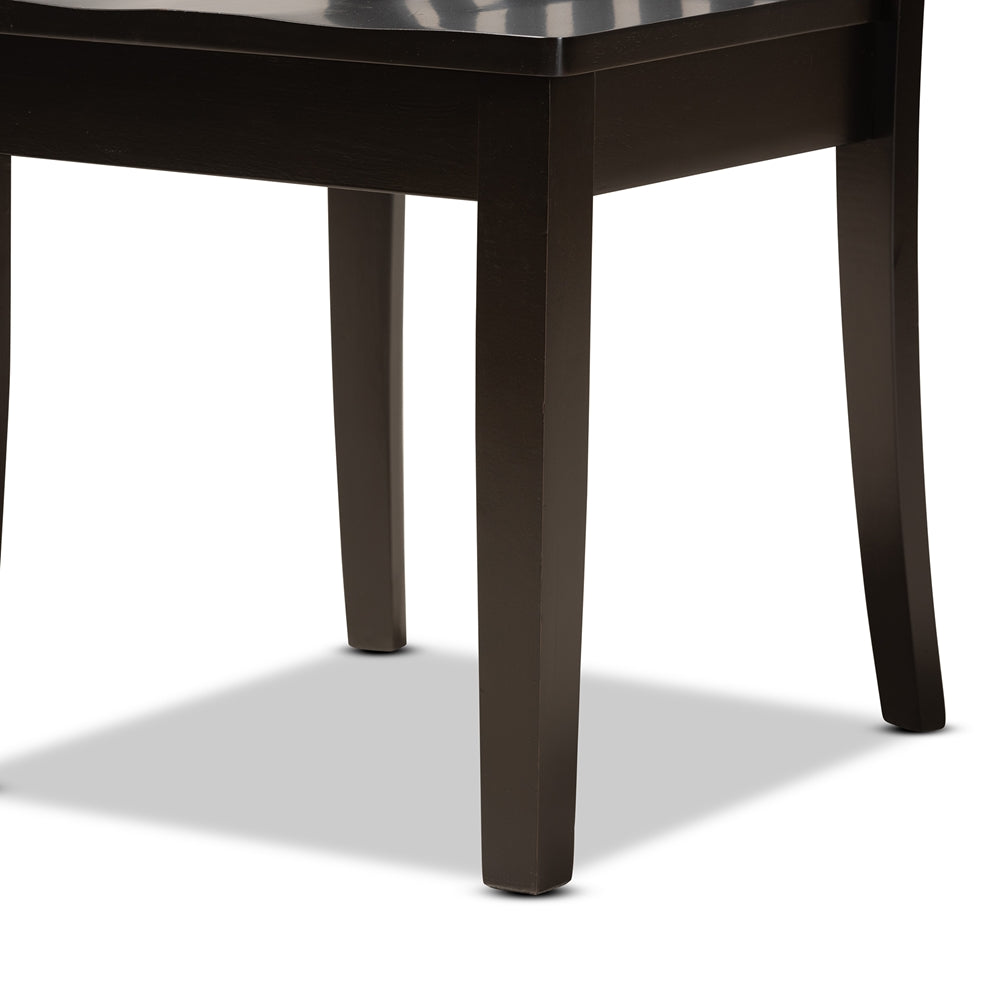 BAXTON STUDIO ZALA MODERN AND CONTEMPORARY DARK BROWN FINISHED WOOD 5-PIECE DINING SET