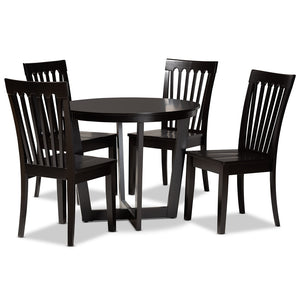 Baxton Studio Sasa Modern and Contemporary Finished Wood 5-Piece Dining Set