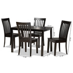 Load image into Gallery viewer, Baxton Studio Erion Modern And Contemporary Dark Brown Finished Wood 5-Piece Dining Set
