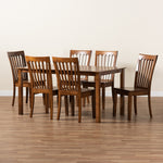 Load image into Gallery viewer, Baxton Studio Erion Modern And Contemporary Walnut Brown Finished Wood 7-Piece Dining Set
