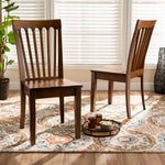 Load image into Gallery viewer, Baxton Studio Minette Modern And Contemporary Transitional Walnut Brown Finished Wood 2-Piece Dining Chair Set
