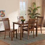 Load image into Gallery viewer, Baxton Studio Erion Modern And Contemporary Walnut Brown Finished Wood 5-Piece Dining Set
