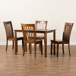 Load image into Gallery viewer, Baxton Studio Erion Modern And Contemporary Walnut Brown Finished Wood 5-Piece Dining Set
