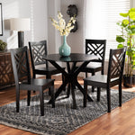 Load image into Gallery viewer, Baxton Studio Ela Modern And Contemporary Dark Brown Finished Wood 5-Piece Dining Set
