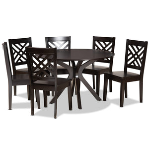 Baxton Studio Ela Modern and Contemporary Finished Wood 7-Piece Dining Set