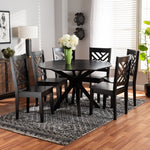 Load image into Gallery viewer, Baxton Studio Ela Modern And Contemporary Dark Brown Finished Wood 7-Piece Dining Set
