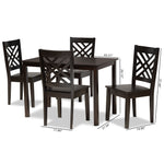 Load image into Gallery viewer, Baxton Studio Ani Modern And Contemporary Dark Brown Finished Wood 5-Piece Dining Set
