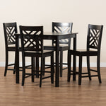 Load image into Gallery viewer, Baxton Studio Caron Modern And Contemporary Dark Brown Finished Wood 5-Piece Pub Set
