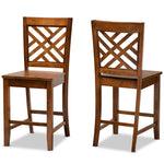 Load image into Gallery viewer, Baxton Studio Caron Modern And Contemporary Transitional Walnut Brown Finished Wood 2-Piece Counter Stool Set
