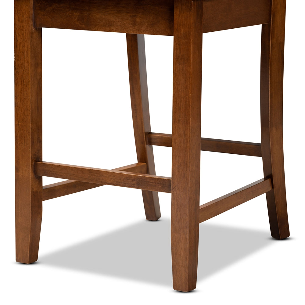 BAXTON STUDIO CARON MODERN AND CONTEMPORARY TRANSITIONAL WALNUT BROWN FINISHED WOOD 2-PIECE COUNTER STOOL SET