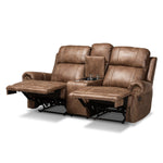 Load image into Gallery viewer, Baxton Studio Buckley Modern And Contemporary Light Brown Faux Leather Upholstered 3-Piece Reclining Living Room Set
