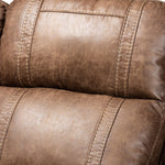 Load image into Gallery viewer, Baxton Studio Buckley Modern And Contemporary Light Brown Faux Leather Upholstered 2-Seater Reclining Loveseat With Console
