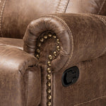 Load image into Gallery viewer, Baxton Studio Buckley Modern And Contemporary Light Brown Faux Leather Upholstered 2-Seater Reclining Loveseat With Console
