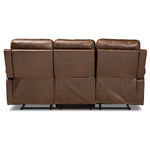 Load image into Gallery viewer, Baxton Studio Beasely Modern And Contemporary Distressed Brown Faux Leather Upholstered 3-Seater Reclining Sofa
