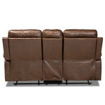 Load image into Gallery viewer, Baxton Studio Beasely Modern And Contemporary Distressed Brown Faux Leather Upholstered 2-Seater Reclining Loveseat
