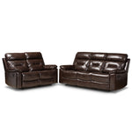 Load image into Gallery viewer, Baxton Studio Byron Modern And Contemporary Dark Brown Faux Leather Upholstered 2-Piece Reclining Living Room Set
