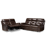 Load image into Gallery viewer, Baxton Studio Byron Modern And Contemporary Dark Brown Faux Leather Upholstered 2-Piece Reclining Living Room Set
