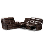 Load image into Gallery viewer, Baxton Studio Byron Modern And Contemporary Dark Brown Faux Leather Upholstered 2-Piece Reclining Living Room Set
